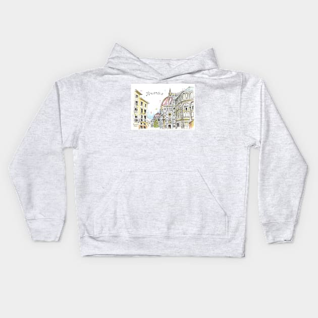 Florence, Italia Kids Hoodie by JuliaArtPaint